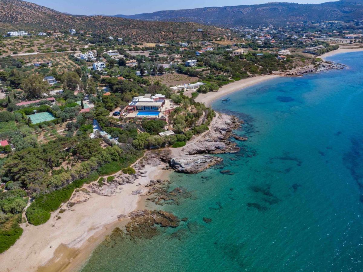 סוניו Black Diamond Beachfront Pool Villa Pasithea In Sounio, Athens מראה חיצוני תמונה
