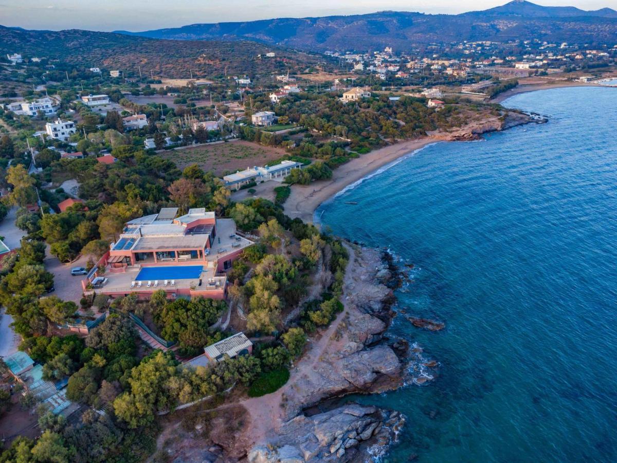 סוניו Black Diamond Beachfront Pool Villa Pasithea In Sounio, Athens מראה חיצוני תמונה