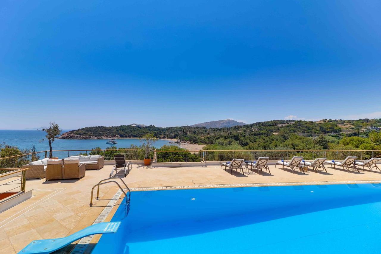 סוניו Black Diamond Beachfront Pool Villa Pasithea In Sounio, Athens מראה חיצוני תמונה
