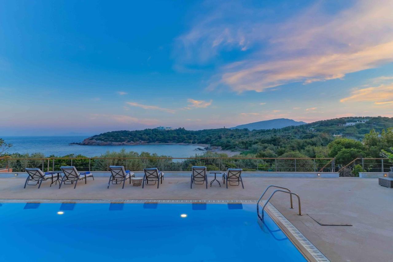 סוניו Black Diamond Beachfront Pool Villa Pasithea In Sounio, Athens מראה חיצוני תמונה
