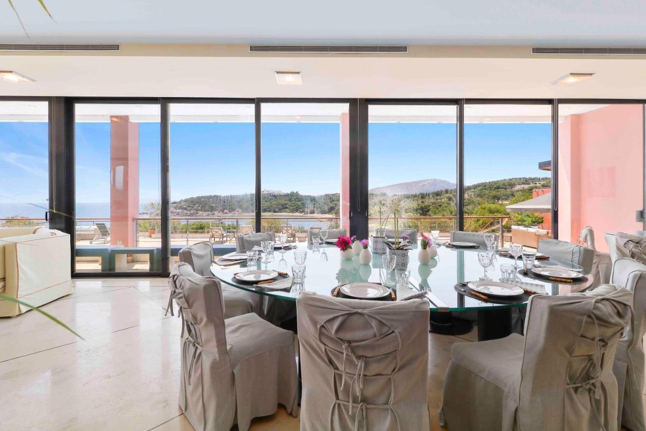 סוניו Black Diamond Beachfront Pool Villa Pasithea In Sounio, Athens מראה חיצוני תמונה