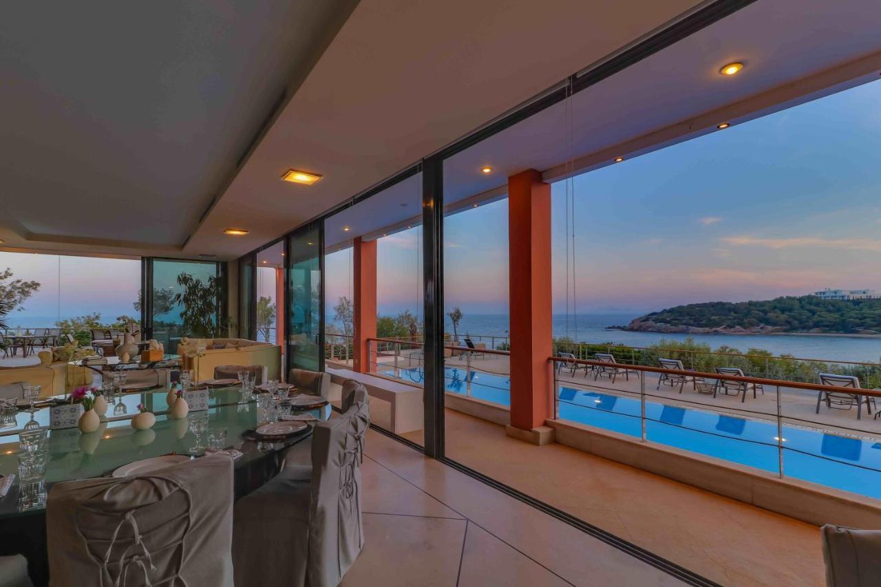 סוניו Black Diamond Beachfront Pool Villa Pasithea In Sounio, Athens מראה חיצוני תמונה