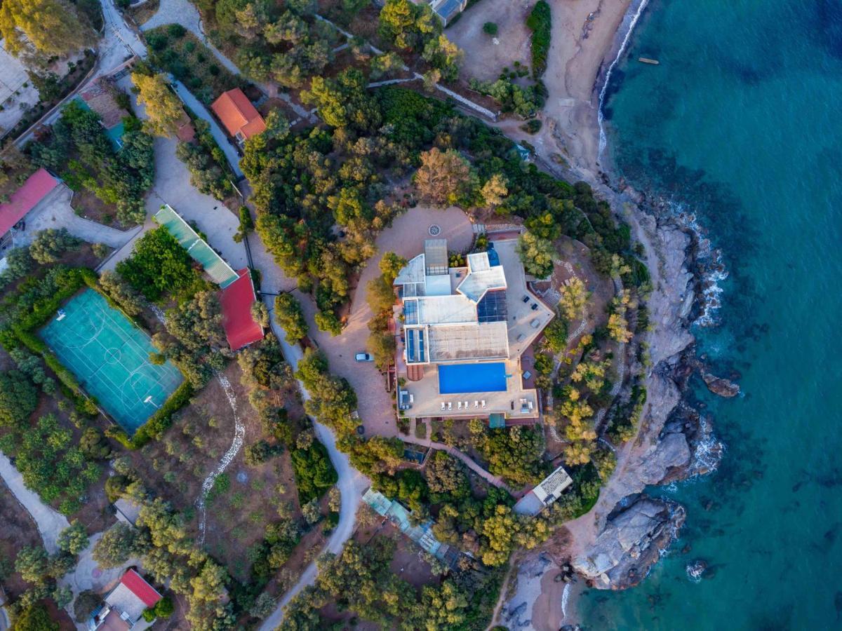 סוניו Black Diamond Beachfront Pool Villa Pasithea In Sounio, Athens מראה חיצוני תמונה