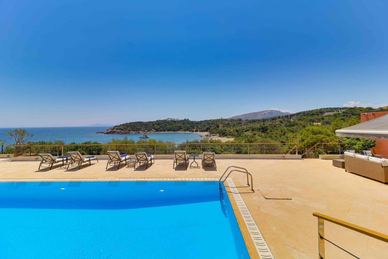 סוניו Black Diamond Beachfront Pool Villa Pasithea In Sounio, Athens מראה חיצוני תמונה